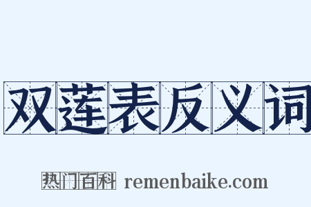 双莲表反义词是什么意思的图片